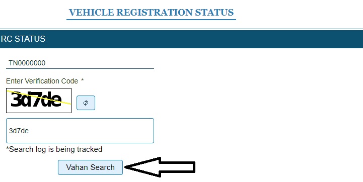 Parivahan Know Your Vehicle RC Status Online